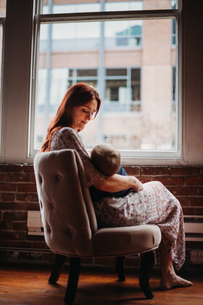 Motherhood session in seattle studio